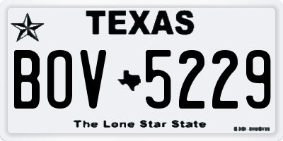 TX license plate BOV5229