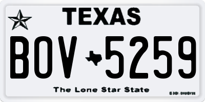 TX license plate BOV5259