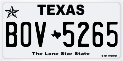TX license plate BOV5265