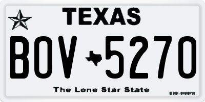 TX license plate BOV5270