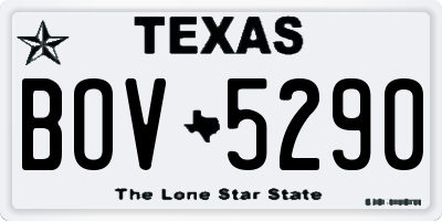 TX license plate BOV5290