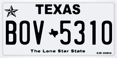 TX license plate BOV5310