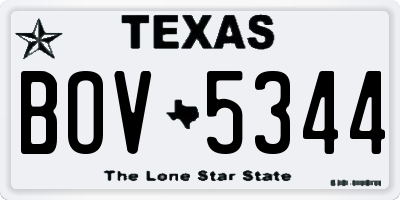 TX license plate BOV5344