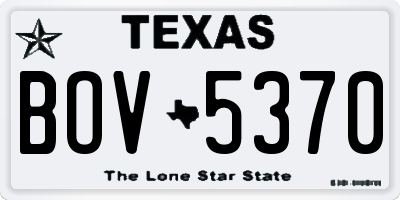 TX license plate BOV5370