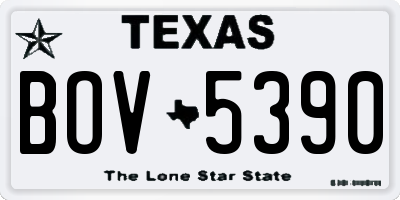 TX license plate BOV5390