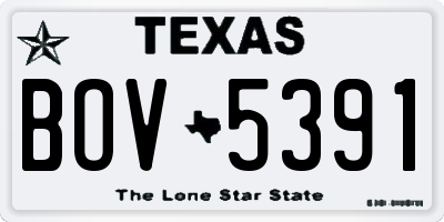 TX license plate BOV5391