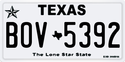 TX license plate BOV5392