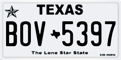 TX license plate BOV5397