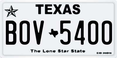TX license plate BOV5400