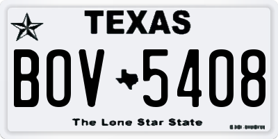 TX license plate BOV5408