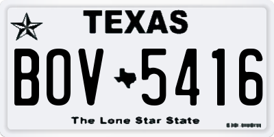 TX license plate BOV5416