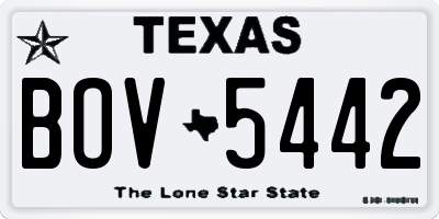 TX license plate BOV5442