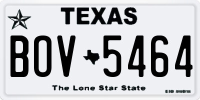 TX license plate BOV5464