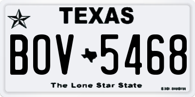 TX license plate BOV5468