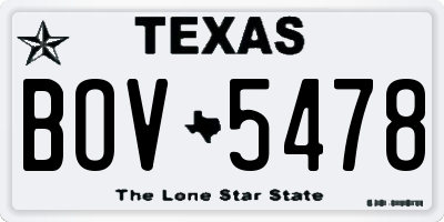 TX license plate BOV5478
