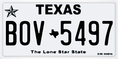 TX license plate BOV5497