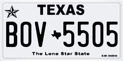 TX license plate BOV5505