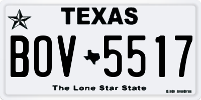 TX license plate BOV5517