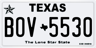 TX license plate BOV5530