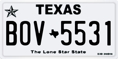 TX license plate BOV5531