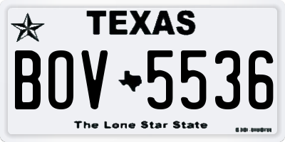 TX license plate BOV5536