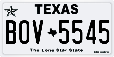 TX license plate BOV5545