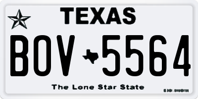 TX license plate BOV5564