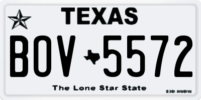 TX license plate BOV5572