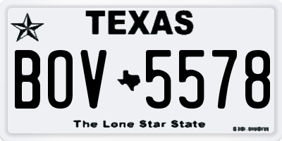 TX license plate BOV5578