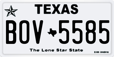 TX license plate BOV5585