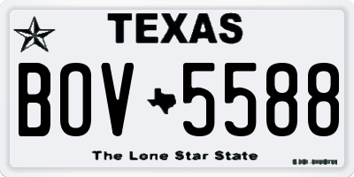 TX license plate BOV5588