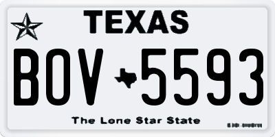 TX license plate BOV5593