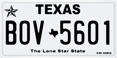 TX license plate BOV5601