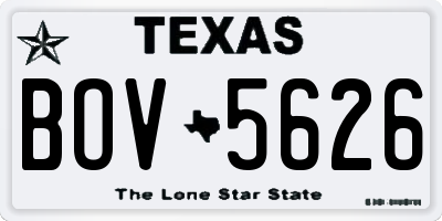 TX license plate BOV5626