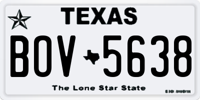 TX license plate BOV5638