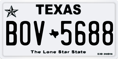 TX license plate BOV5688