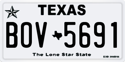 TX license plate BOV5691