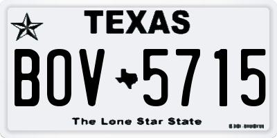 TX license plate BOV5715