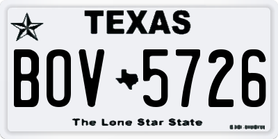 TX license plate BOV5726