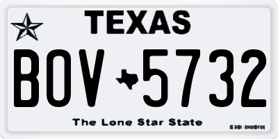 TX license plate BOV5732