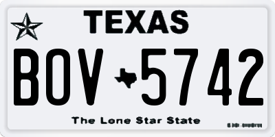 TX license plate BOV5742