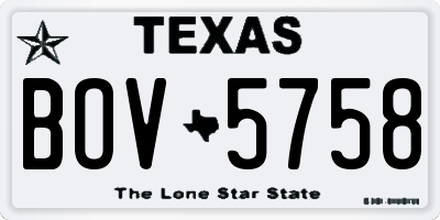 TX license plate BOV5758