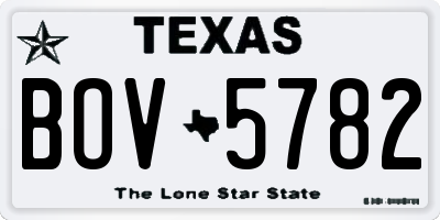 TX license plate BOV5782