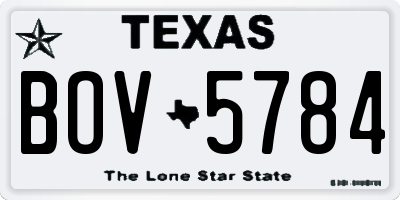 TX license plate BOV5784