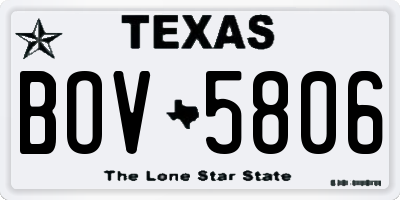 TX license plate BOV5806