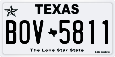 TX license plate BOV5811