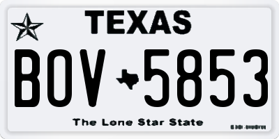 TX license plate BOV5853