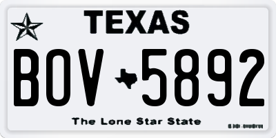 TX license plate BOV5892