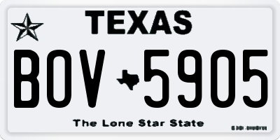 TX license plate BOV5905