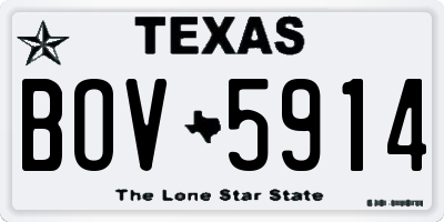 TX license plate BOV5914